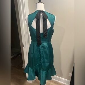 J. Crew Teal Dress with Black Bow size 6
